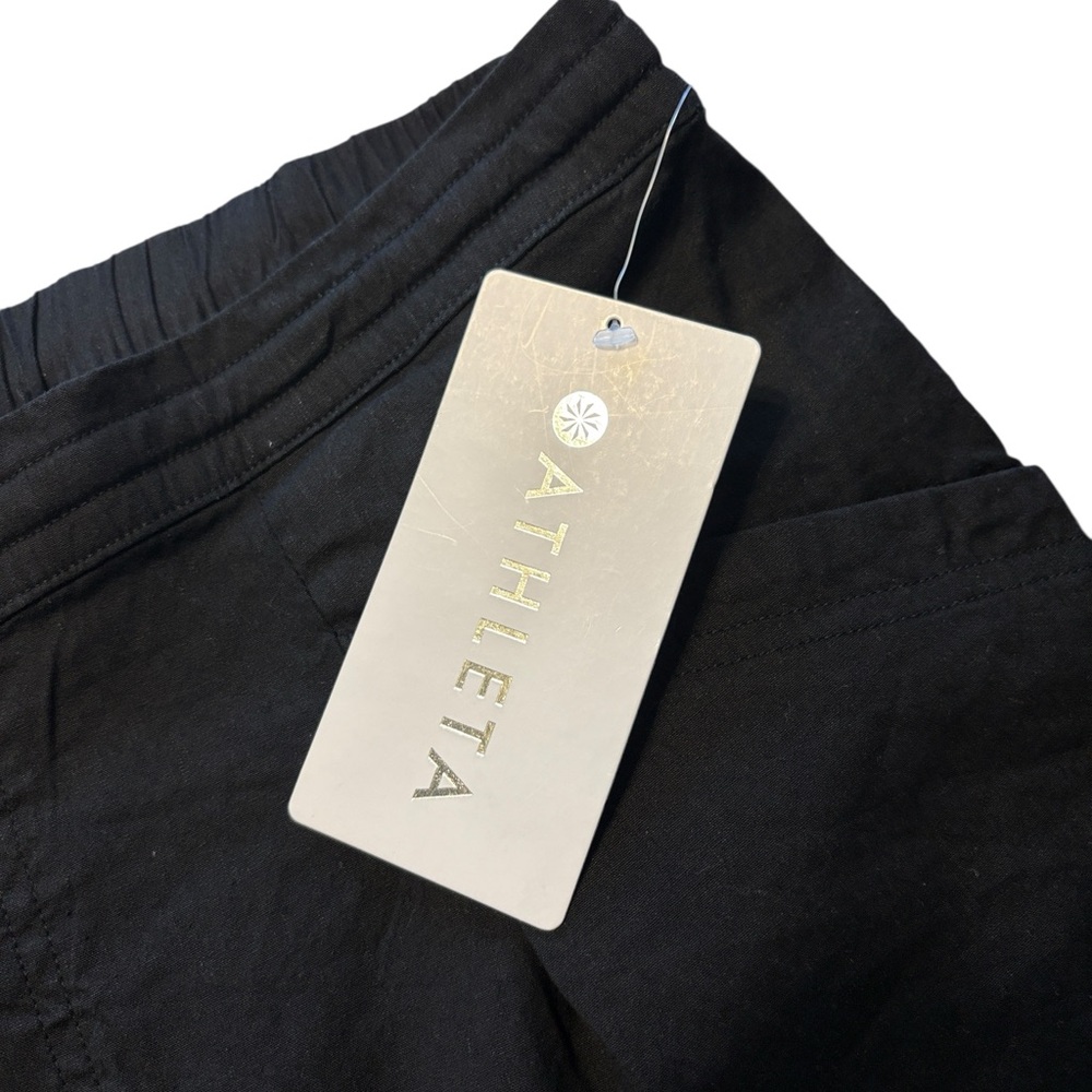 Athleta Paradise Mid Rise Straight Leg Cargo Pants M Linen Coastal Beachy NWT - Picture 8 of 11